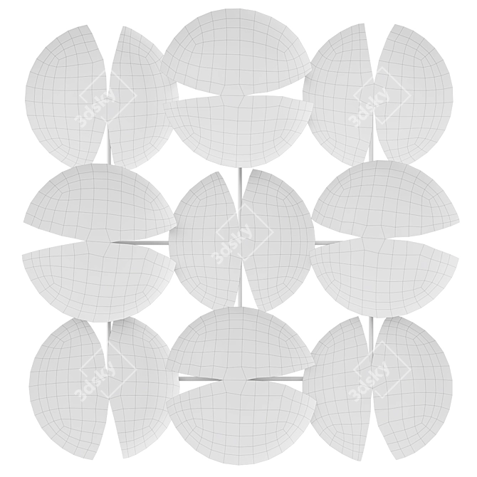 Silver Ginkgo Leaf Wall Art 3D model image 3