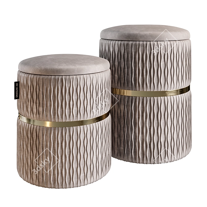 Designer Verona Pouf Set 3D model image 1