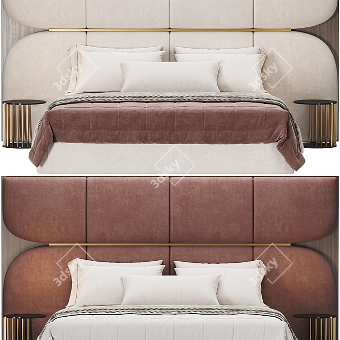 Modern Minimalist Sakya Bed Styling 3D model image 3