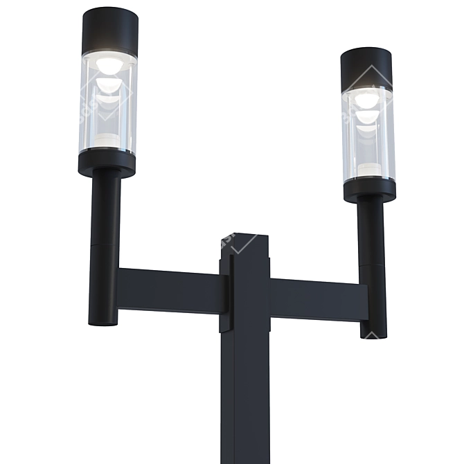 Modern LED Street Lighting Pole 3D model image 2