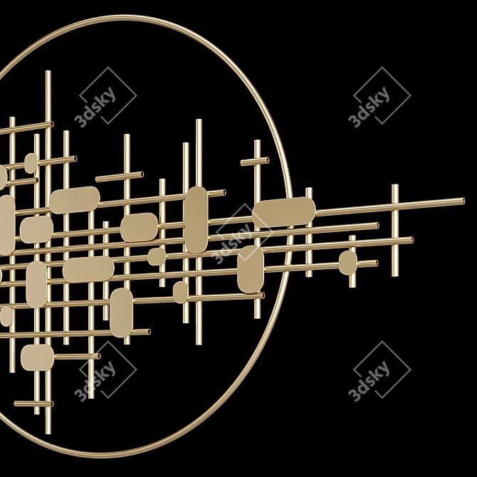 Luxury Gold Metal Wall Decor 3D model image 4