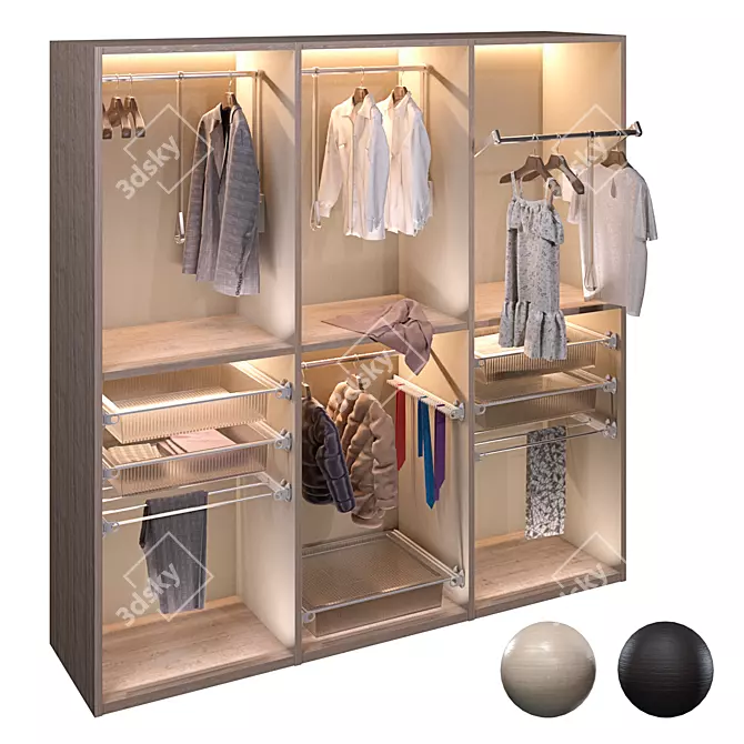 Servetto 3T Closet Accessories 3D model image 1