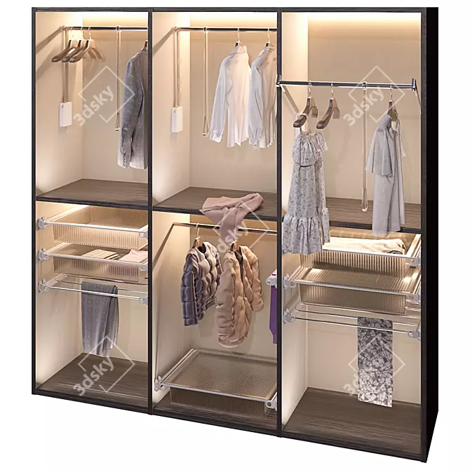 Servetto 3T Closet Accessories 3D model image 4