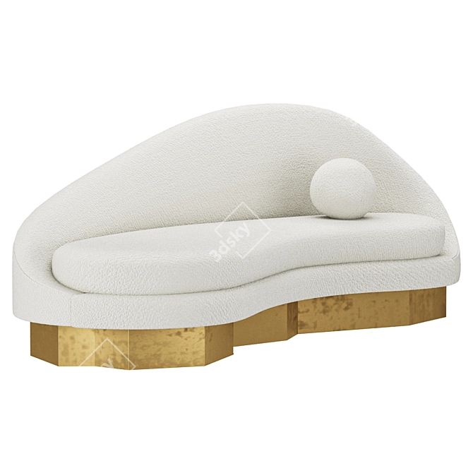 Custom Gold Leaf Sofa Deposit 3D model image 2