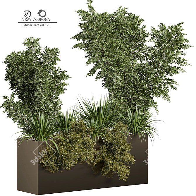 Modern Outdoor Plant 3D Model 3D model image 1