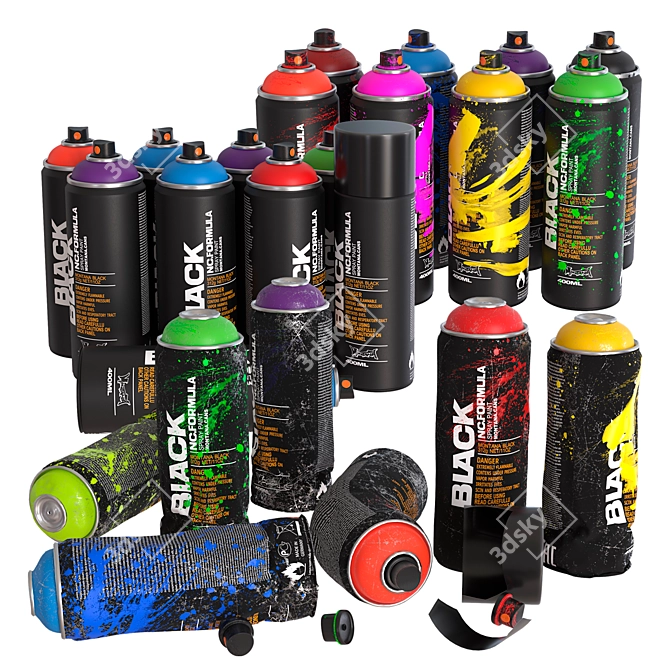 Montana Black Spray Cans 3D model image 1