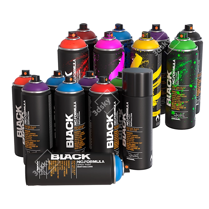 Montana Black Spray Cans 3D model image 2