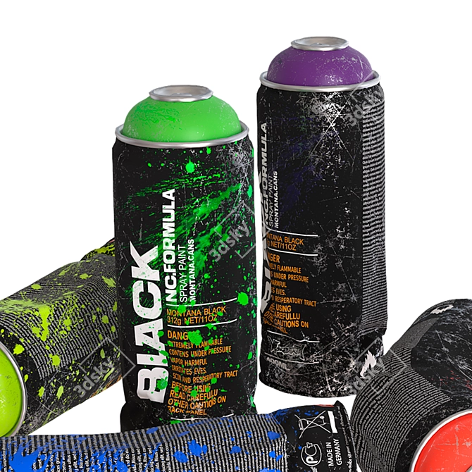 Montana Black Spray Cans 3D model image 4