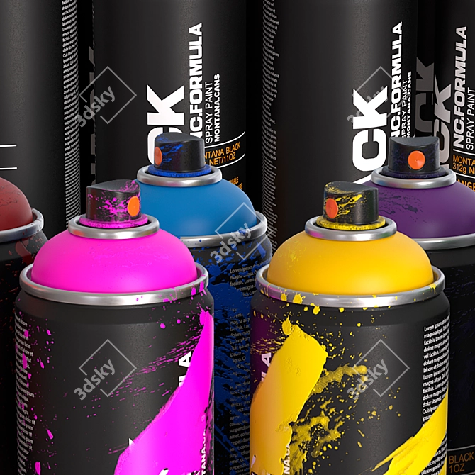 Montana Black Spray Cans 3D model image 5