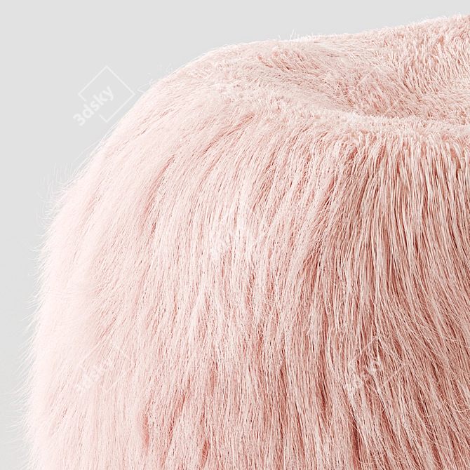 Himalayan Blush Faux-Fur Beanbag Chair 3D model image 2