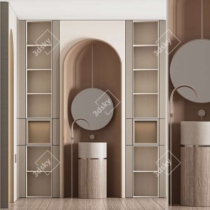 Modern Bathroom Furniture Set 09 3D model image 2