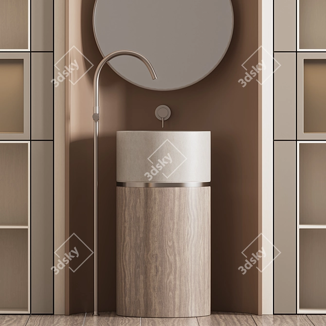 Modern Bathroom Furniture Set 09 3D model image 6