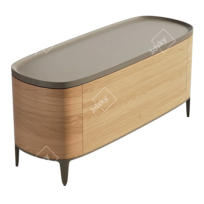 Poliform GENTLEMAN Chest Drawers 3D model image 3