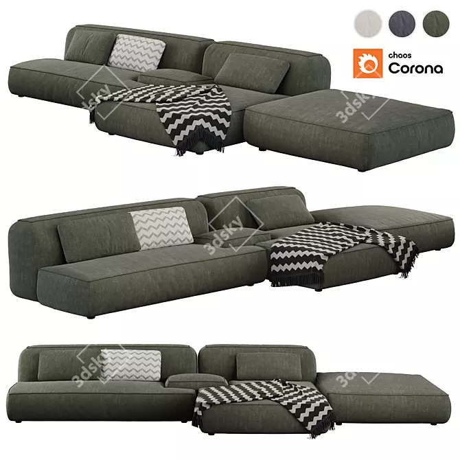 Lema Cloud Sofa Modular Set 3D model image 5