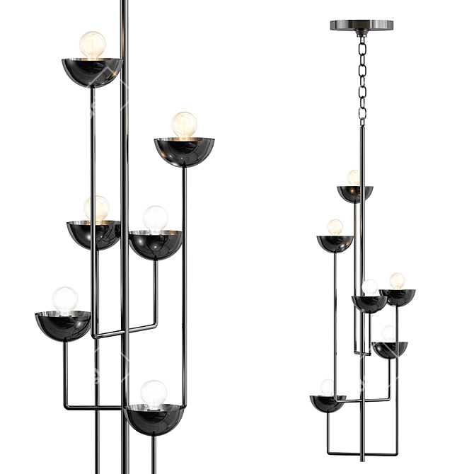 Modern Urban Angles Chandelier 3D model image 1