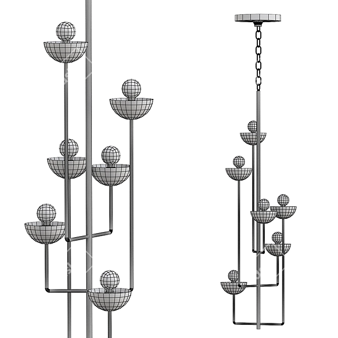 Modern Urban Angles Chandelier 3D model image 2