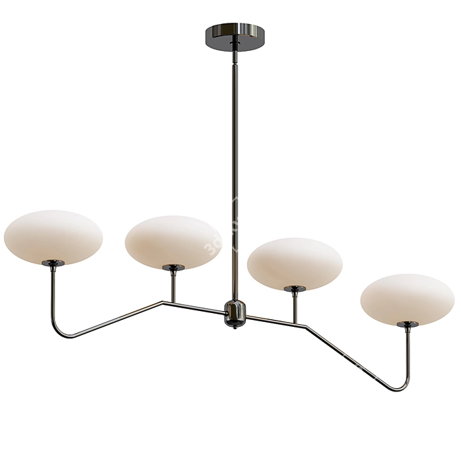 Modern Linear Chandelier Fixture 3D model image 1