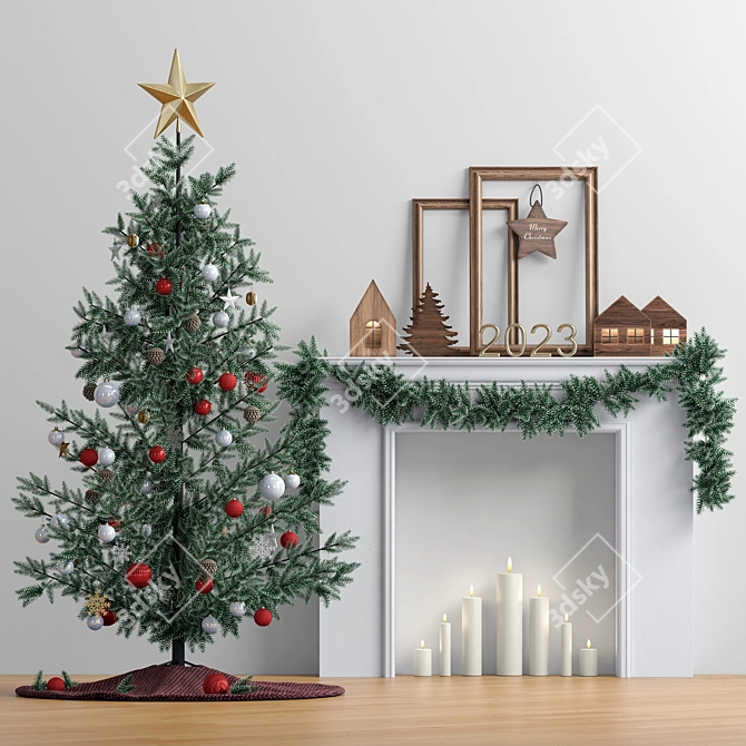 Handcrafted Christmas Tree 2300mm 3D model image 1