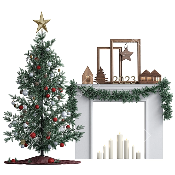 Handcrafted Christmas Tree 2300mm 3D model image 2