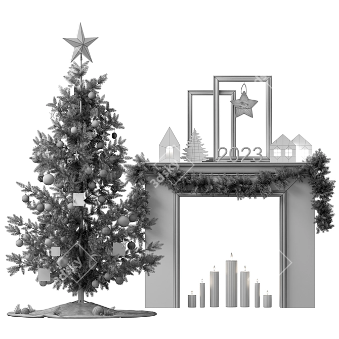 Handcrafted Christmas Tree 2300mm 3D model image 6