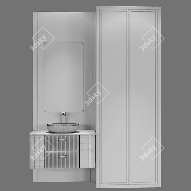 Modular Bathroom Furniture Set 3D model image 2