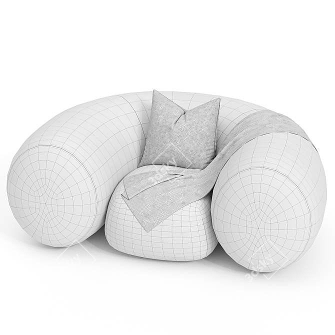 Modern Mollo Armchair 3D Model 3D model image 5