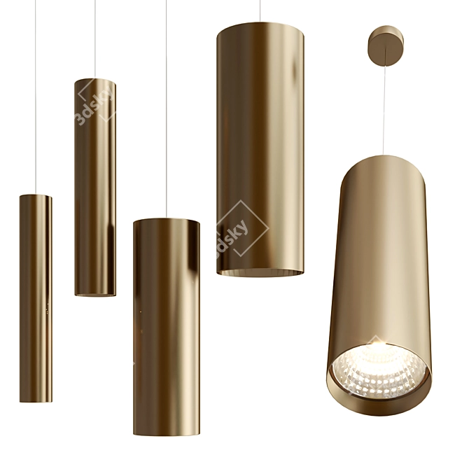 Pollice Cilindro Pendant Light 3D model image 1