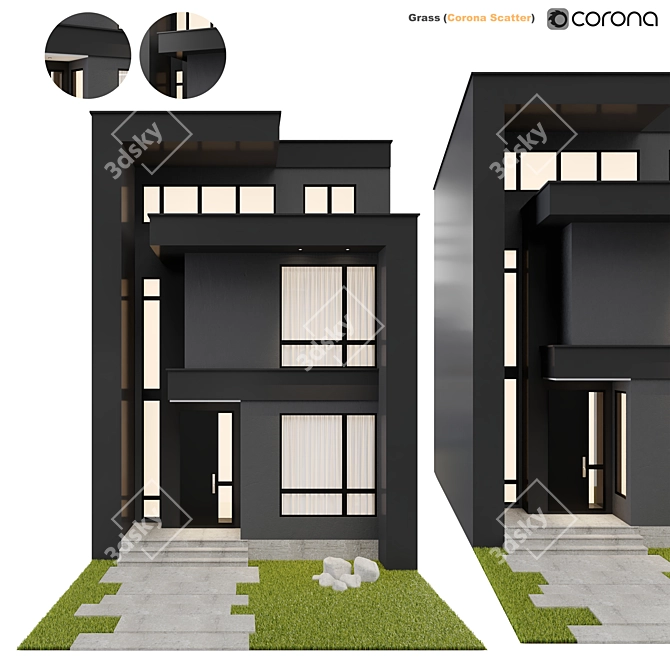 Contemporary House 5 Model Kit 3D model image 1