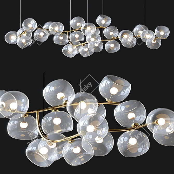 Elegant Maehwa Pendant Light 3D model image 1