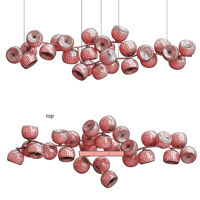 Elegant Maehwa Pendant Light 3D model image 4