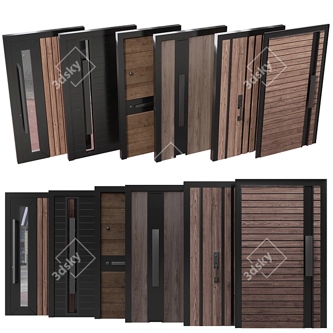 Diverse Entrance Collection with Handles 3D model image 2