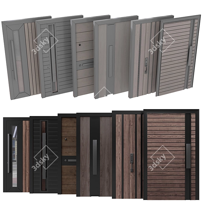 Diverse Entrance Collection with Handles 3D model image 7