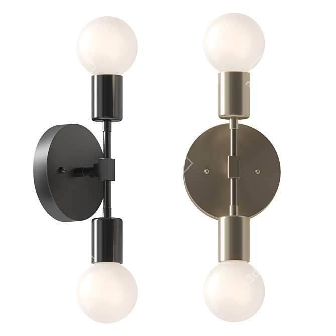 Sleek Gold Modern Wall Sconce 3D model image 1