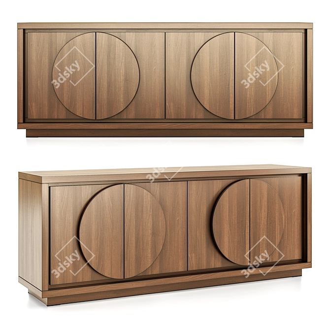 Birch & Oak Buffet Sideboard 3D model image 1