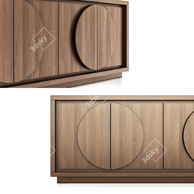 Birch & Oak Buffet Sideboard 3D model image 2