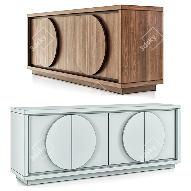 Birch & Oak Buffet Sideboard 3D model image 3