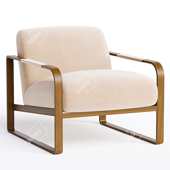 Contemporary Four Hands Armchair in Millimeters 3D model image 1