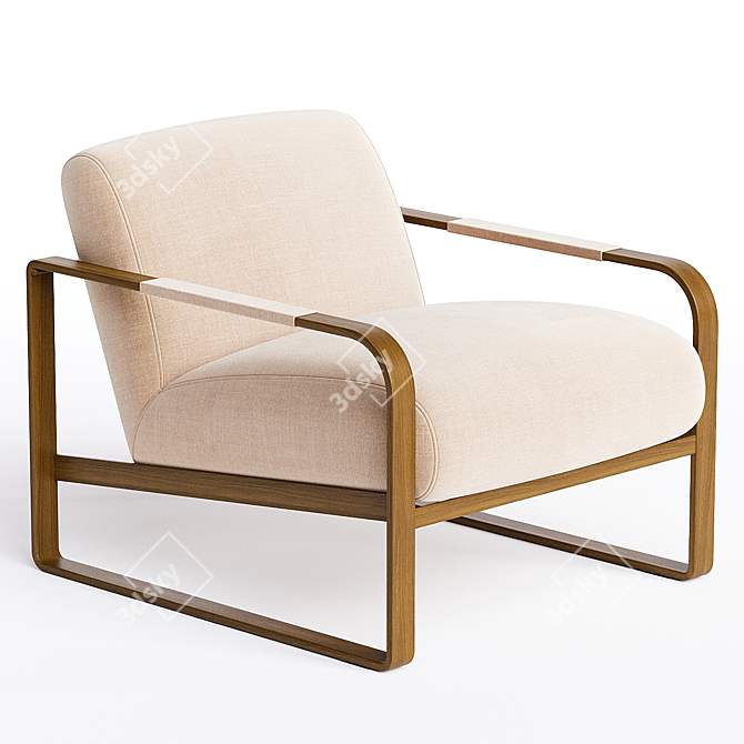 Contemporary Four Hands Armchair in Millimeters 3D model image 2