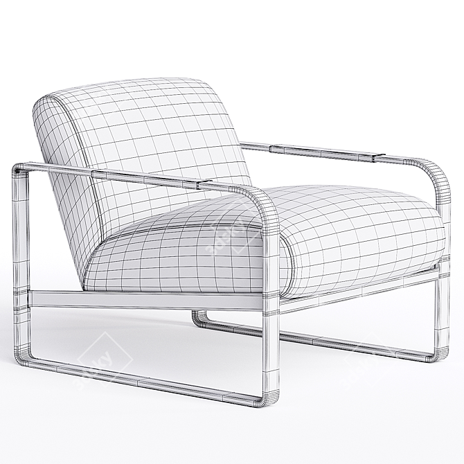 Contemporary Four Hands Armchair in Millimeters 3D model image 3