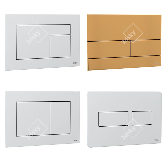 TECE Flush Buttons Set (8) 3D model image 3