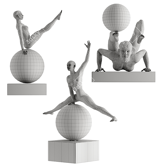 Diverse PBR Human Sculptures Pack 3D model image 6