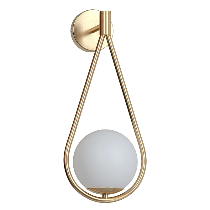 Modern White Metal Sphere Sconce 3D model image 6