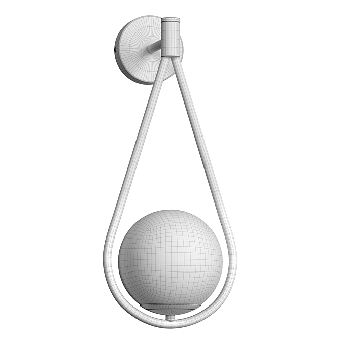 Modern White Metal Sphere Sconce 3D model image 2