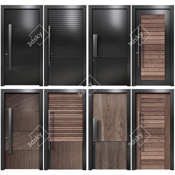  Versatile Entrance Door Collection 3D model image 1