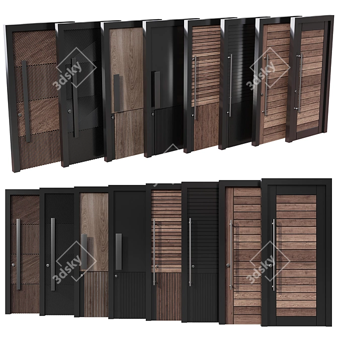  Versatile Entrance Door Collection 3D model image 2