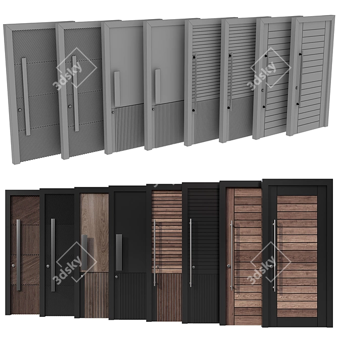  Versatile Entrance Door Collection 3D model image 6