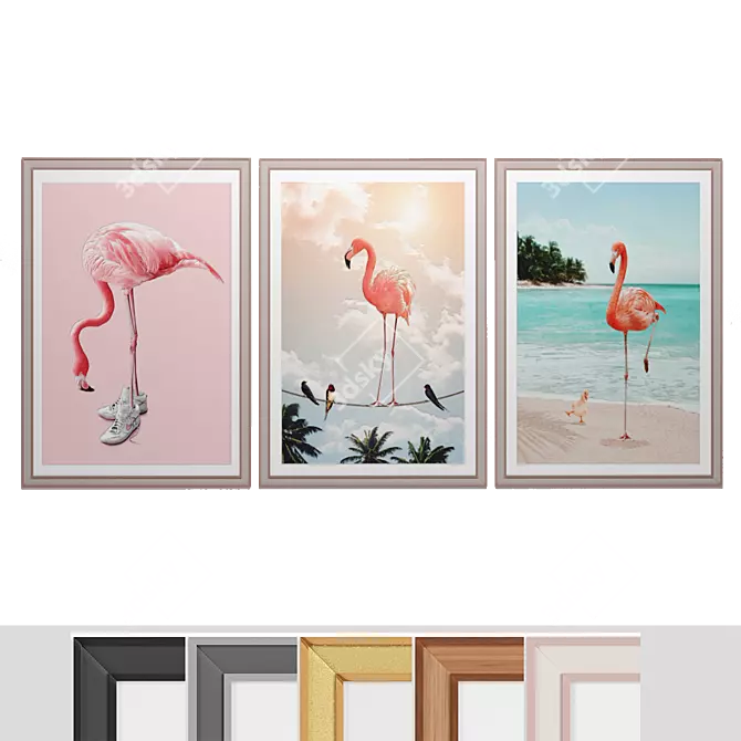 Modern Minimal Art Frames Collection 3D model image 1