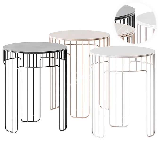 Elegant Cadence Side Table 3D model image 1