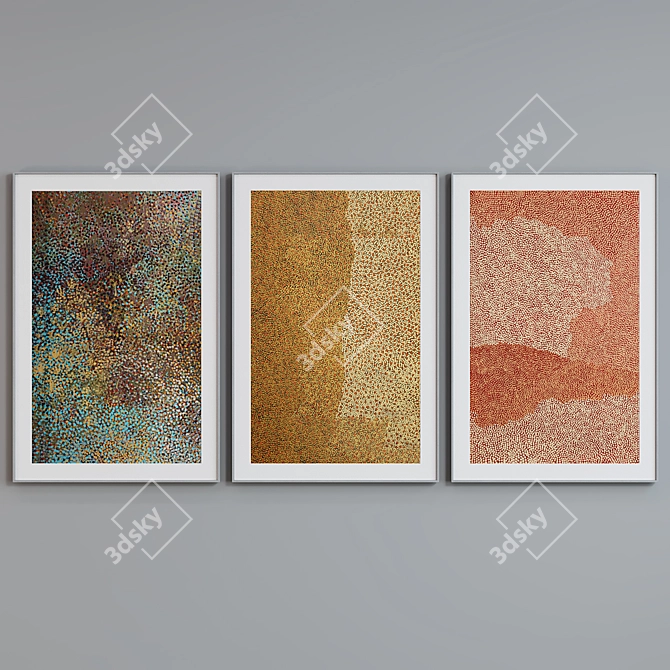 Modern Abstract Picture Frame Set 3D model image 3