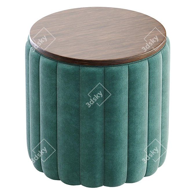 Sleek Textile Yellow Pouf 3D model image 6